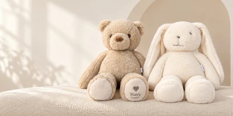 Sven + Svea - Verzwaringsknuffels - Beer en Konijn - Set van 2 - Elk 2 kg - Wasbare hoes by Teddykompaniet in Beige, Cream – product photo