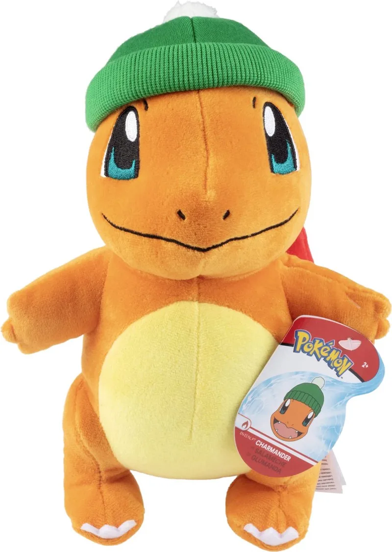Holiday Pluche - 20 cm van The Pokémon Company in Charmander met wintermuts – productfoto