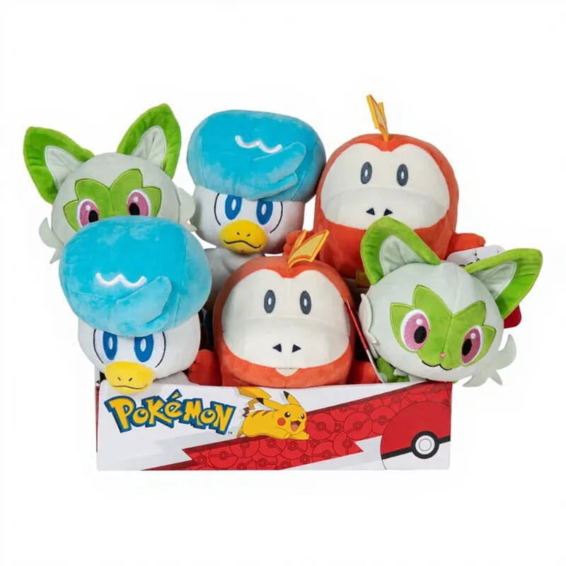 pluche knuffels Assortiment van Generatie IX - 20 cm, 6 stuks van The Pokémon Company – productfoto
