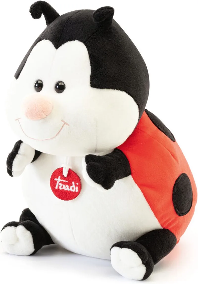 Classic Knuffel 25 cm - Hoge kwaliteit pluche knuffel - Knuffeldier voor jongens en meisjes - Rood Zwart - 17x25x22 cm maat M by Trudi in Lieveheersbeestje – product photo
