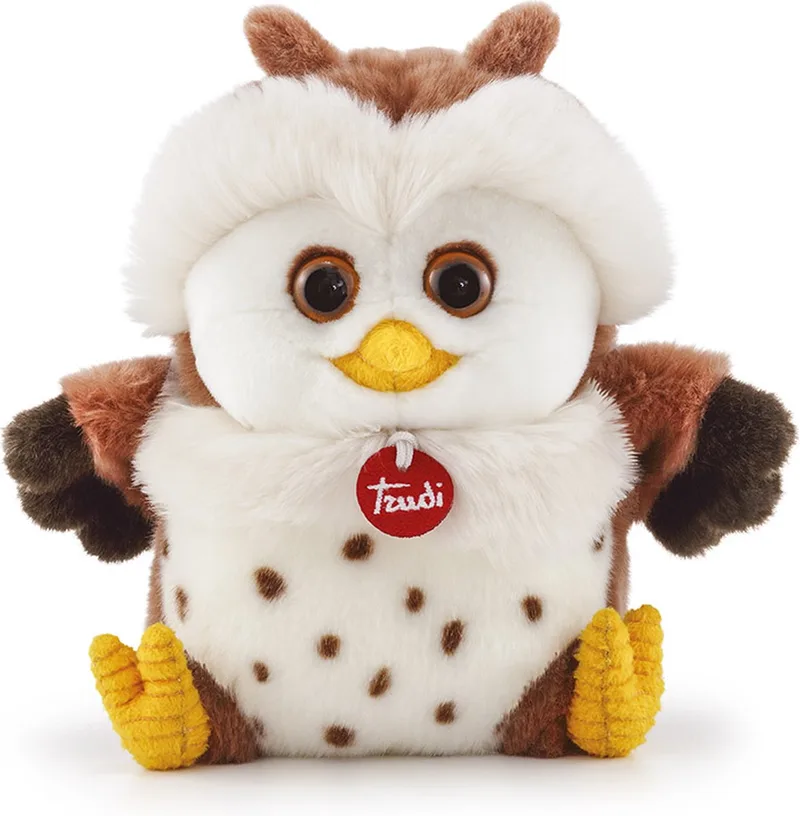 Classic Knuffel 27 cm - Hoge kwaliteit pluche knuffel - Knuffeldier voor jongens en meisjes - Wit Bruin - 27x26x19 cm maat M by Trudi in Uil – product photo