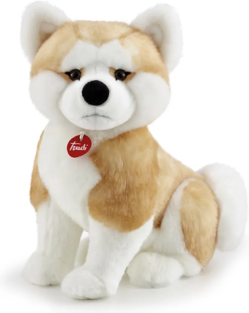 Classic Knuffel Hond Akita Ascanio 27 cm - Handgemaakt in Italie - Pluche knuffel - Zacht en realistisch - Knuffeldier voor jongens en meisjes - Lichtbruin Wit - Maat M by Trudi in Hond Akita Lichtbruin Wit – product photo