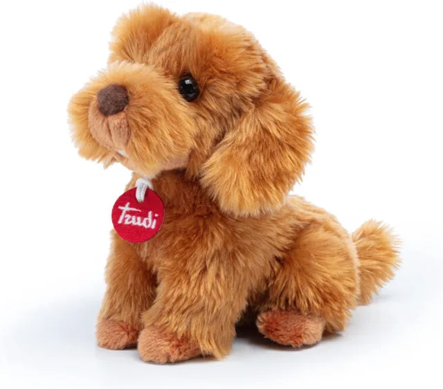 Classic Knuffel Hond Poedel Oliver 20 cm - Handgemaakt in Italie - Hoge kwaliteit pluche knuffel - Knuffeldier voor jongens en meisjes - Bruin - 15x20x18 cm maat S
