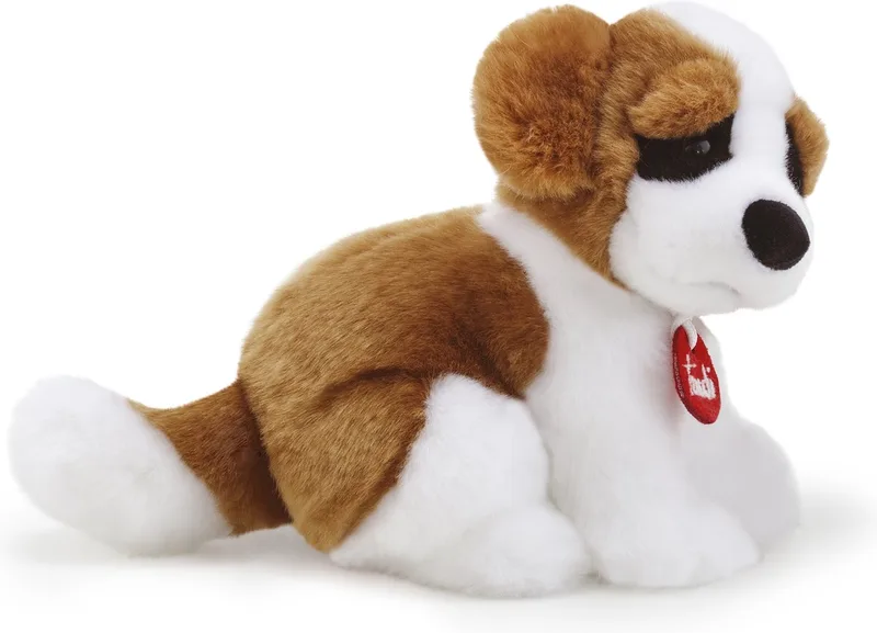 Classic Knuffel Hond Sint Bernard Bob 25 cm - Handgemaakt in Italië - Pluche knuffel - Knuffeldier voor jongens en meisjes - Wit/Bruin - 14x20x25 cm maat S van Trudi in Hond Sint Bernard Wit Bruin – productfoto