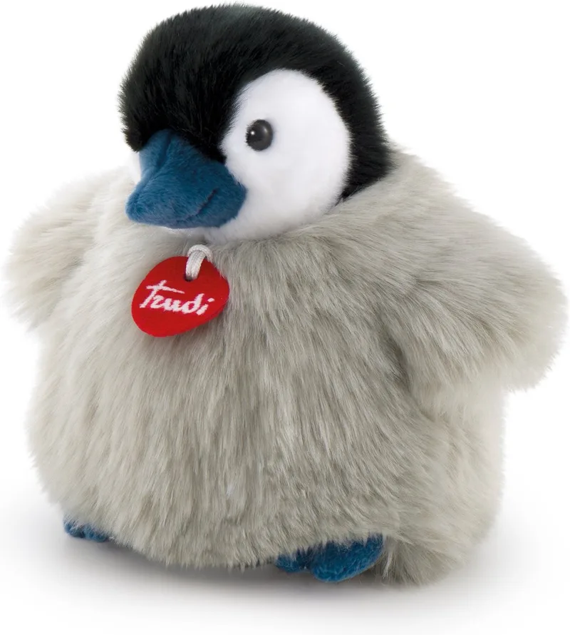 Classic Knuffel Pinguïn Pino 27 cm - Handgemaakt in Italie - Zacht pluche - Knuffeldier voor jongens en meisjes - Zwart Wit - 23x19x27 cm maat S by Trudi in Punguïn Grijs – product photo