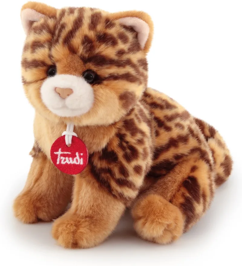 Classic Knuffel Poes Kat Kitten Brad 24 cm - Handgemaakt in Italie - Hoge kwaliteit pluche knuffel - Knuffeldier voor jongens en meisjes - Bruin - 16x20x24 cm maat S by Trudi in Poes Bruin – product photo