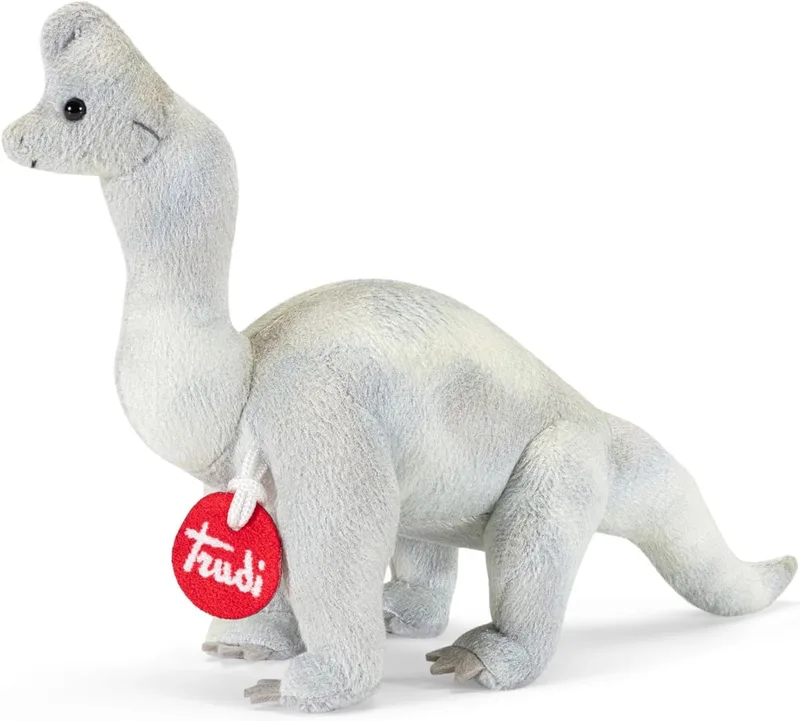 Dinosaurus Knuffel Brachiosaurus 24 cm - Handgemaakt in Italië - Pluche knuffel - Knuffeldier voor jongens en meisjes - Blauwgrijs - 24x18x7 cm maat XS van Trudi in Brachiosaurus Blauw – productfoto