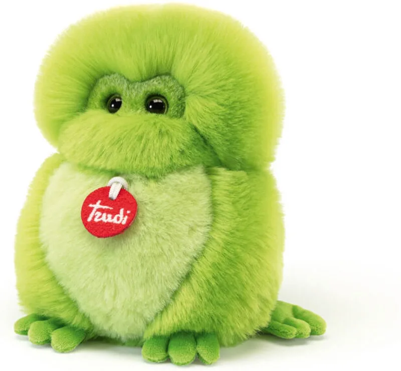 Fluffies Knuffel Kikker 19 cm - Handgemaakt in Italie - Hoge kwaliteit pluche knuffel - Knuffeldier voor jongens en meisjes - Groen - 14x19x13 cm maat S van Trudi in Kikker Groen – productfoto