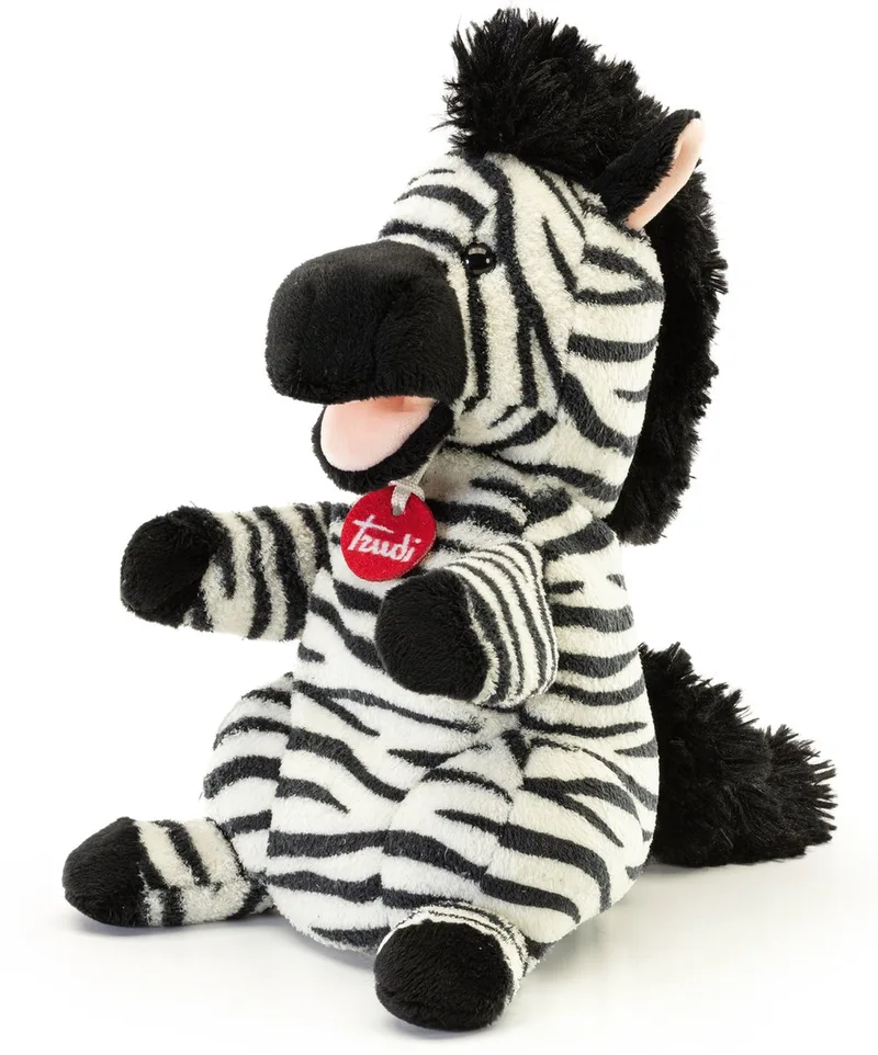 Puppets Handpop Zebra 29 cm - Handgemaakt in Italie - Zacht pluche - Knuffeldier voor jongens en meisjes - Zwart Wit - 17x29x18 cm maat S von Trudi in Zebra Zwart Wit – Produktfoto
