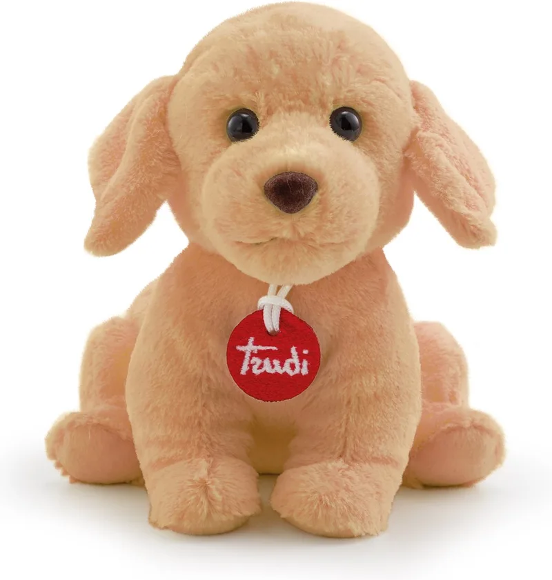 Puppies Knuffel Hond 18 cm - Handgemaakt in Italie - Zacht pluche - Knuffeldier voor jongens en meisjes - 16x18x18 cm maat S by Trudi in Beige – product photo