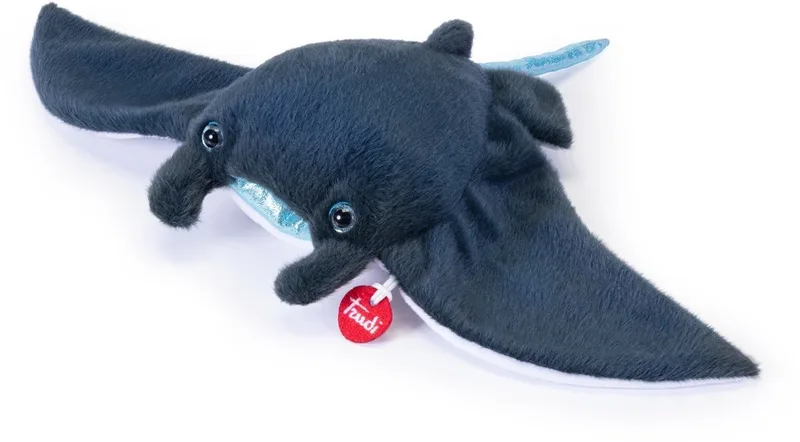 Sealife Knuffel Manta Rog 25 cm - Handgemaakt in Italie - Zacht pluche - Knuffeldier voor jongens en meisjes - Blauw - 25x15x7 cm maat S by Trudi in Rog Blauw – product photo