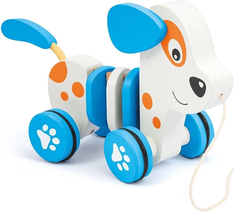 Sevi Pull Along Animal Dog: 25x10x16 cm (88042-B) - Hond - Trekdier - Voor kinderen vanaf 1 jaar by Trudi in Blue – product photo