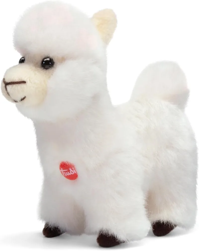 Sweet Collection Knuffel Alpaca Alfredo 9 cm - Handgemaakt in Italië - Pluche knuffel - Knuffeldier voor jongens en meisjes - Wit - 9x9x5 cm maat XXS van Trudi in Alpaca Wit – productfoto
