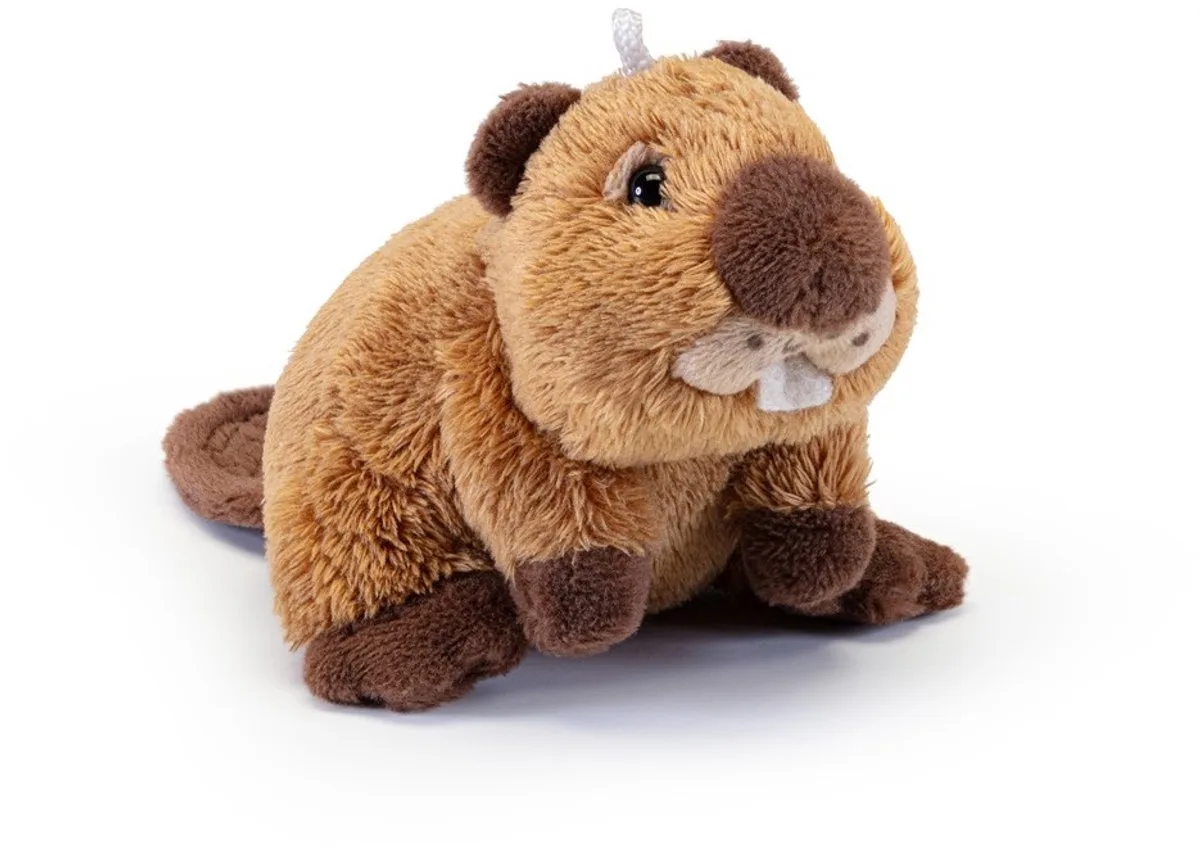 Sweet Collection Knuffel Bever Giuseppe 8 cm - Handgemaakt in Italië - Pluche knuffel - Knuffeldier voor jongens en meisjes - Bruin - 11,5x7,5x8 cm maat XXS van Trudi in Bever Bruin – productfoto