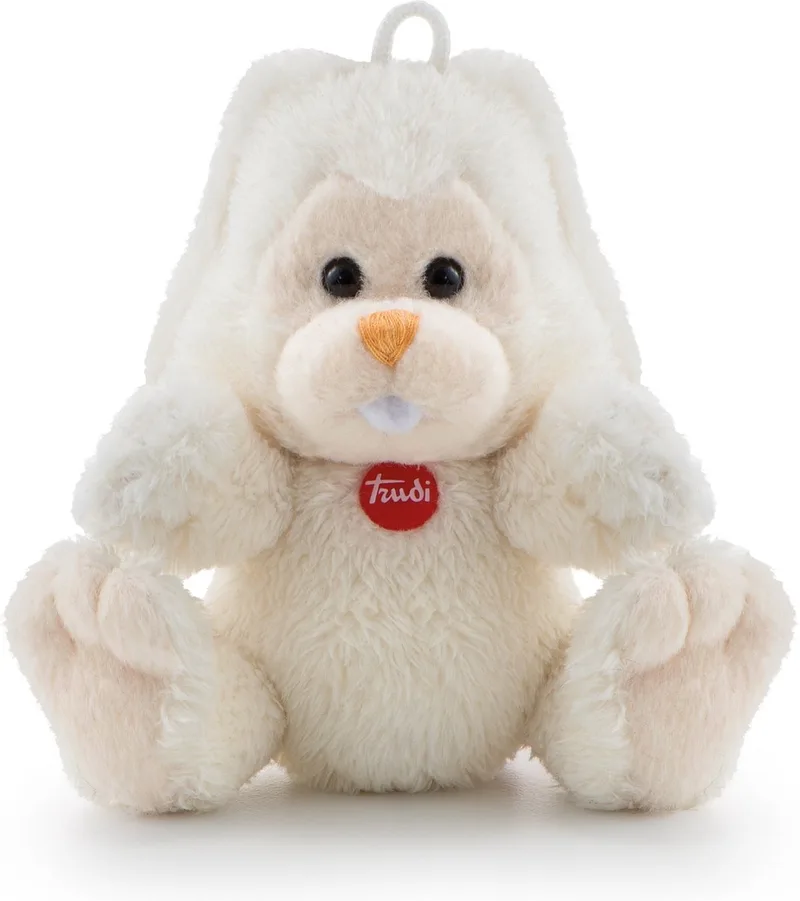 Sweet Collection Knuffel Konijn Virgilio 9 cm - Handgemaakt in Italie - Zacht pluche - Knuffeldier voor jongens en meisjes - Wit - 10x9x5 cm maat XXS van Trudi in Konijn Wit – productfoto