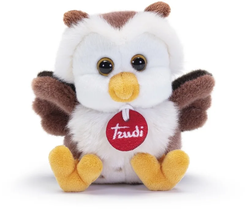 Sweet Collection Knuffel Uil 9 cm - Handgemaakt in Italie - Zacht pluche - Knuffeldier voor jongens en meisjes - Grijs Beige - 6x9x5 cm maat XXS by Trudi in Uil Meerkleurig – product photo