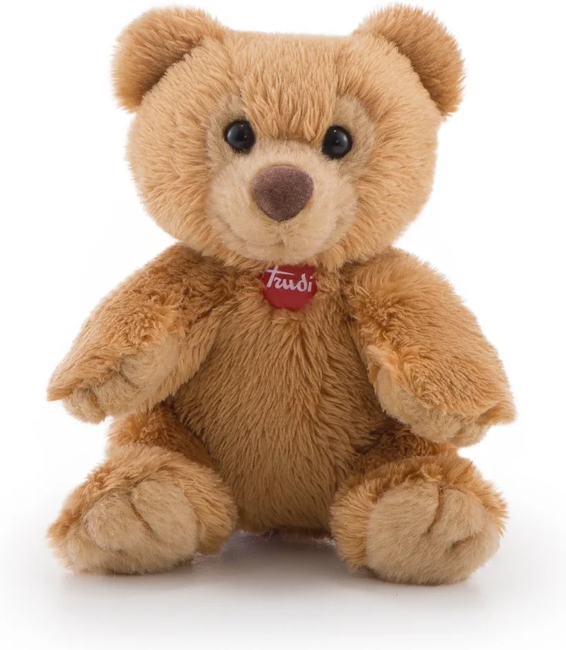 Sweet Collection Knuffelbeer Ettore 9 cm - Handgemaakt in Italie - Zacht pluche - Knuffeldier voor jongens en meisjes - Bruin - 9x5x10 cm maat XXS van Trudi in Beer Lichtbruin – productfoto