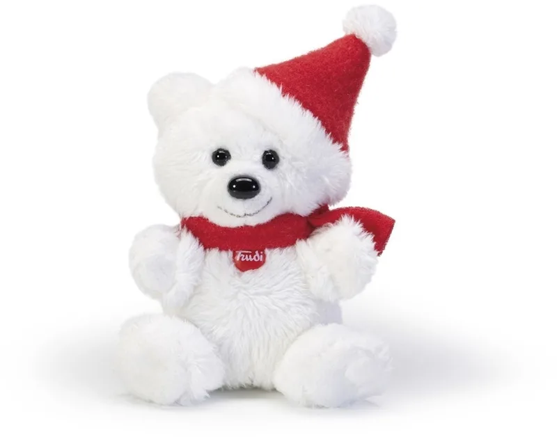 Trudino Kerstbeer 10 cm - Handgemaakt in Italie - Pluche knuffel - Kerst knuffel - Knuffeldier voor jongens en meisjes - Wit Rood von Trudi in Kerstbeer Wit – Produktfoto