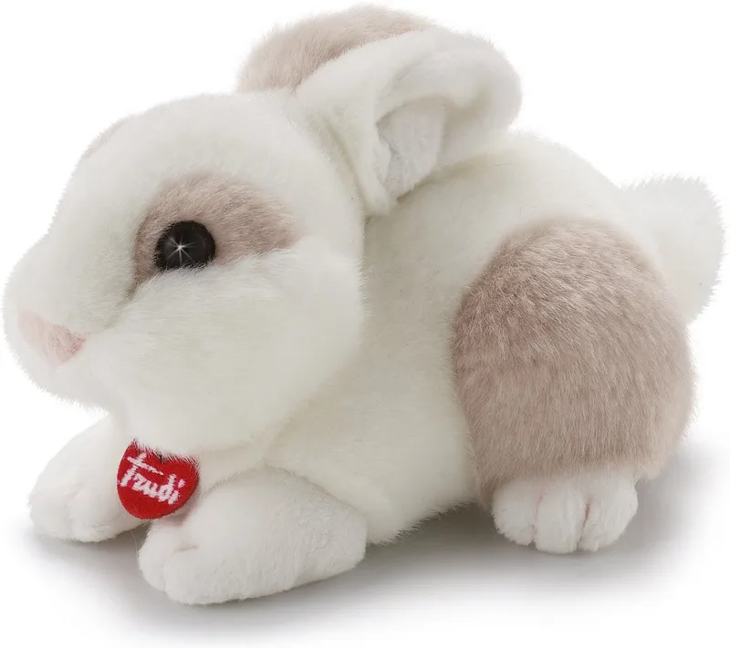 Trudino Knuffel Konijn 16 cm - Handgemaakt in Italie - Zacht pluche - Knuffeldier voor jongens en meisjes - Wit - 11x8x16 cm maat XS by Trudi in Konijn Grijs – product photo