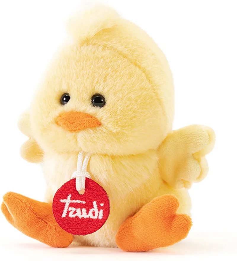 Trudino Knuffel Kuiken 14 cm - Handgemaakt in Italie - Zacht pluche - Knuffeldier voor jongens en meisjes - Geel - 11x14x10 cm maat XS de Trudi en Kuiken Geel – photo produit