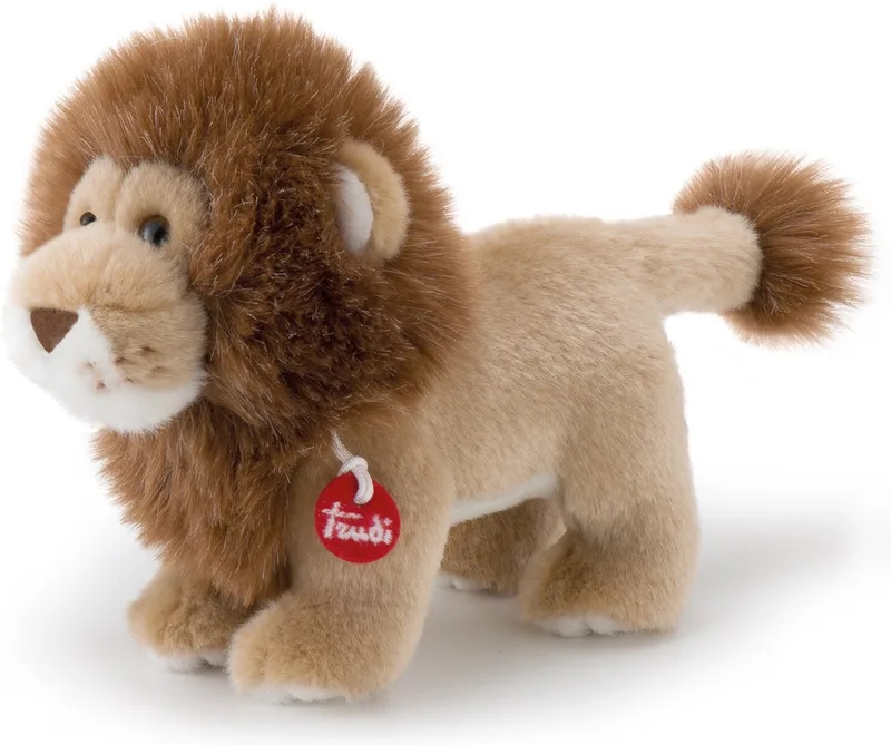 Trudino Knuffel Leeuw 15 cm - Handgemaakt in Italie - Zacht pluche - Knuffeldier voor jongens en meisjes - Bruin - 9x13x18 cm maat XS de Trudi en Leeuw Bruin – photo produit