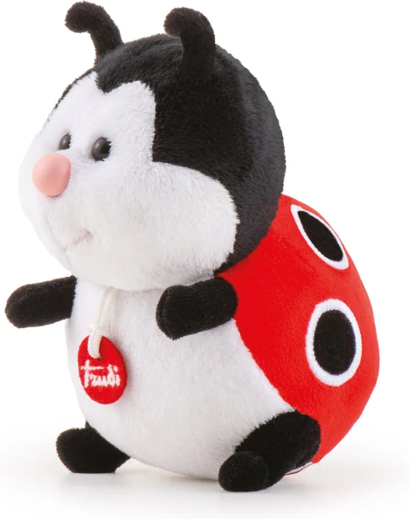 Trudino Knuffel Lieveheersbeestje 13 cm - Handgemaakt in Italië - Pluche knuffel - Knuffeldier voor jongens en meisjes - Wit/Zwart/Rood - 10x13x10 cm maat XS de Trudi en Lieveheersbeestje Rood – photo produit