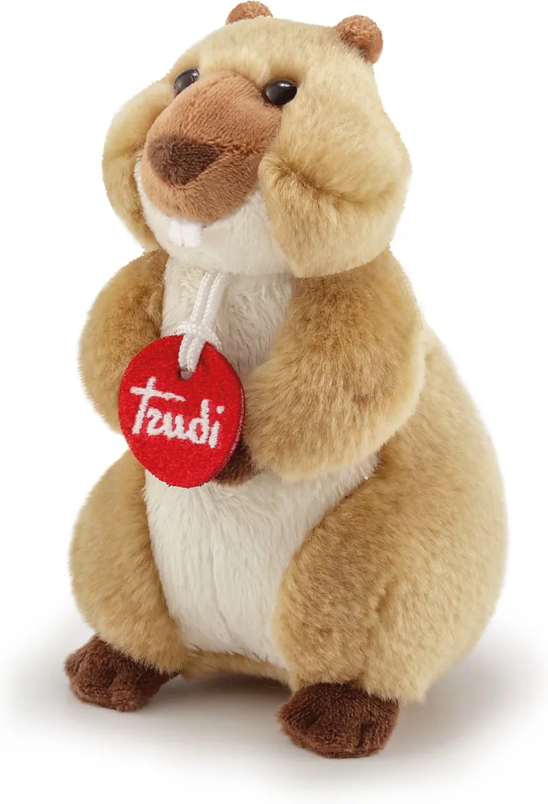 Trudino Knuffel Marmot 16 cm - Handgemaakt in Italie - Zacht pluche - Knuffeldier voor jongens en meisjes - Bruin - 10x16x11 cm maat XS de Trudi en Marmot Bruin – photo produit