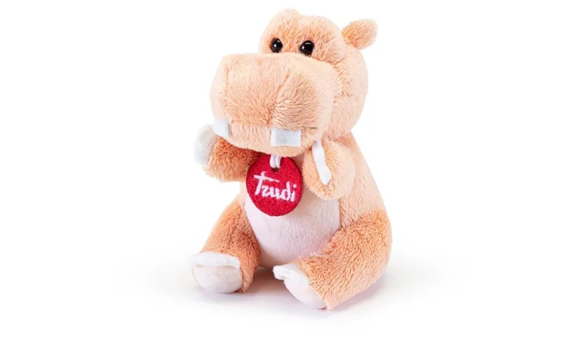 Trudino Knuffel Nijlpaard 14 cm - Handgemaakt in Italie - Zacht pluche - Knuffeldier voor jongens en meisjes - Meerkleurig - 9x14x10 cm maat XS de Trudi en Nijlpaard Zalmroze – photo produit