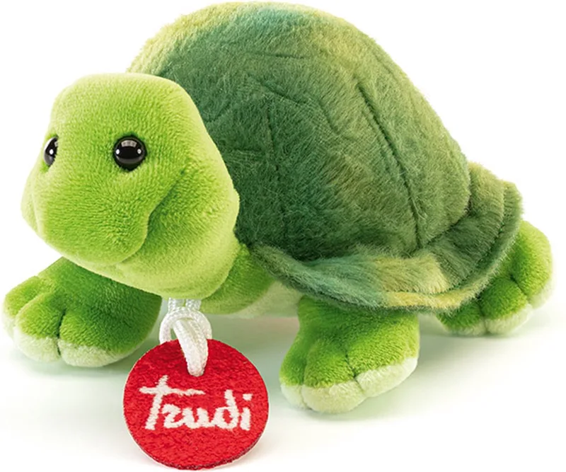 Trudino Knuffel Schildpad 13 cm - Handgemaakt in Italie - Zacht pluche - Knuffeldier voor jongens en meisjes - Groen - 13x8x14 cm maat XS van Trudi in Schildpad Groen – productfoto