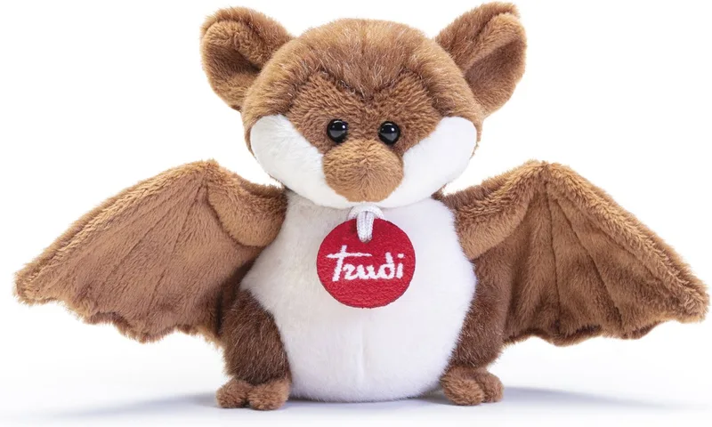 Trudino Knuffel Vleermuis Parco Adamello Brenta 25 cm - Handgemaakt in Italie - Zacht pluche - Knuffeldier voor jongens en meisjes - Bruin - 25x14x8 cm maat XS by Trudi in Vleermuis Bruin – product photo