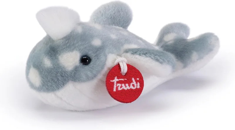 Trudino Knuffel Walvis 17 cm - Handgemaakt in Italië - Pluche knuffel - Knuffeldier voor jongens en meisjes - Blauw/Wit - 10x9x17 cm maat XS van Trudi in Walvis Blauw – productfoto