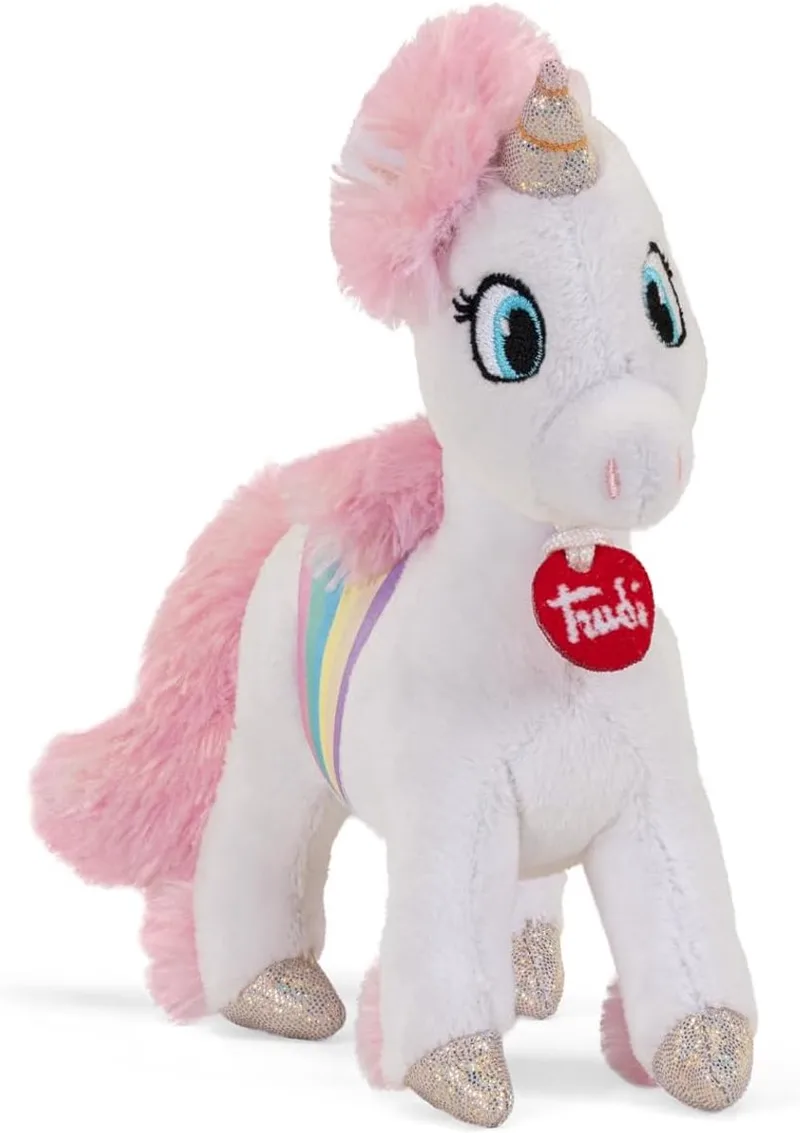 Trudino Knuffel Witte Eenhoorn 19 cm - Handgemaakt in Italië - Pluche knuffel - Knuffeldier voor jongens en meisjes - Wit/Roze - 18x19x6 cm maat XS de Trudi en Unicorn Wit Roze – photo produit