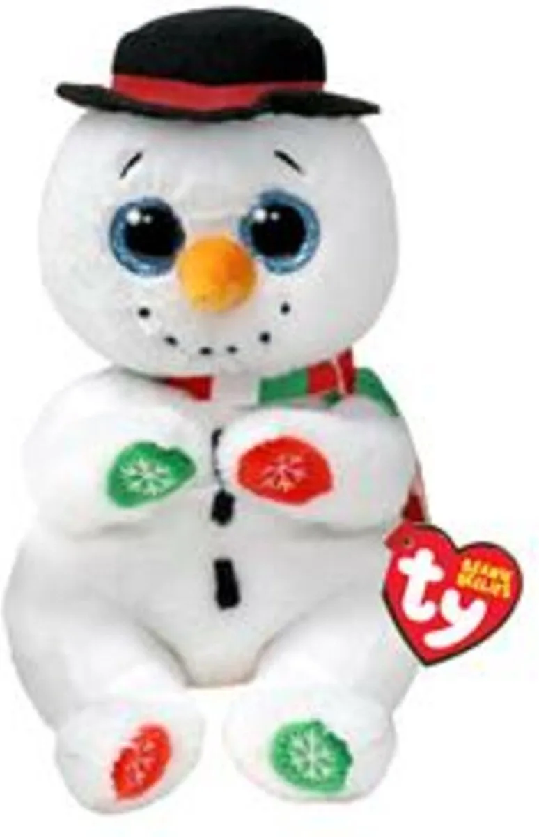 Beanie Babies Bellies Christmas Snowman 15 cm de Ty en Multicolore – photo produit
