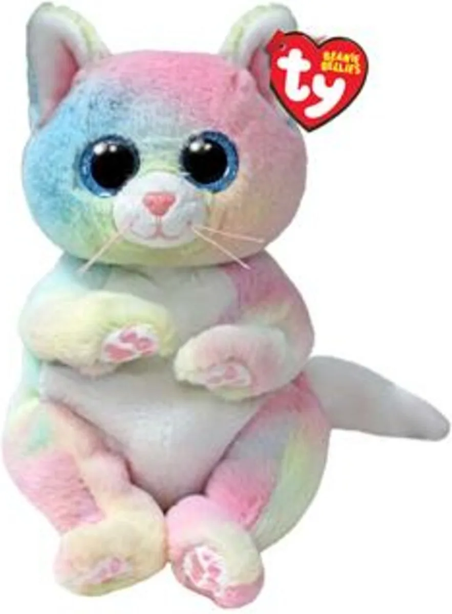 Beanie Babies Bellies Jennie Rainbow Cat 15 cm van Ty in Bonte kleuren – productfoto