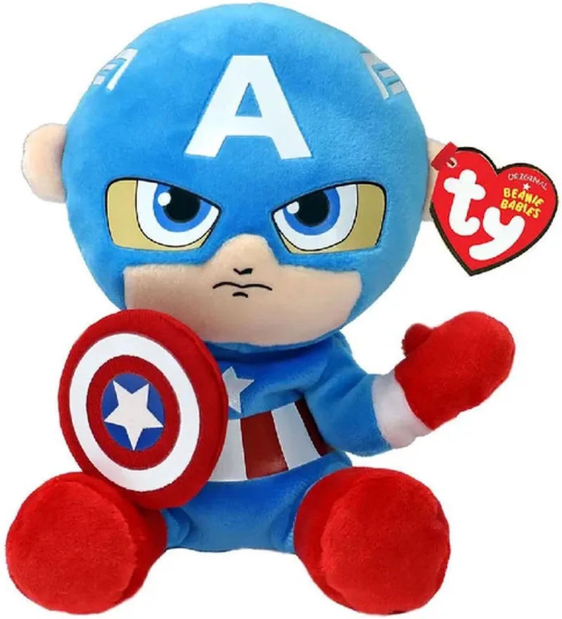 Beanie Babies Marvel Captain America Soft 15 cm by Ty in Red, Blue – product photo
