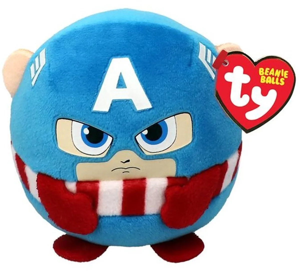 Beanie Balls Marvel Knuffel Captain America 10 cm de Ty en Multicolore – photo produit