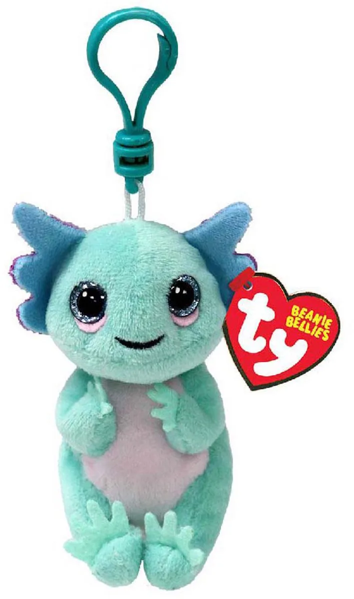 Beanie Bellies Clip Knuffel Axolotl Alex 10 cm från Ty i Groen met paars – produktbild