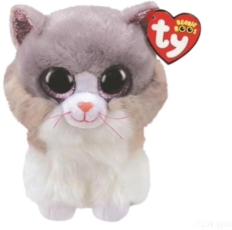Beanie Buddy Asher Cat - Knuffel van 24 cm - Wit, Roze von Ty in Beige – Produktfoto