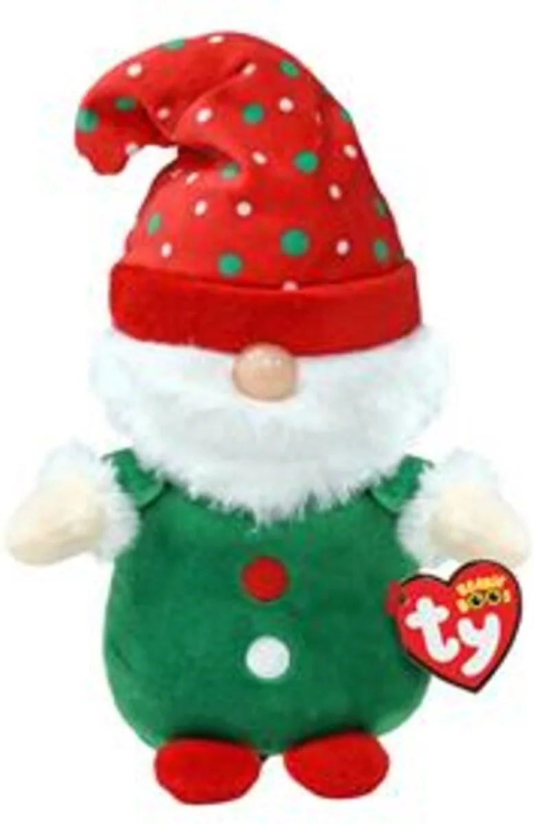 Christmas Gnome Elf 15 cm van Ty in Groen en rood – productfoto