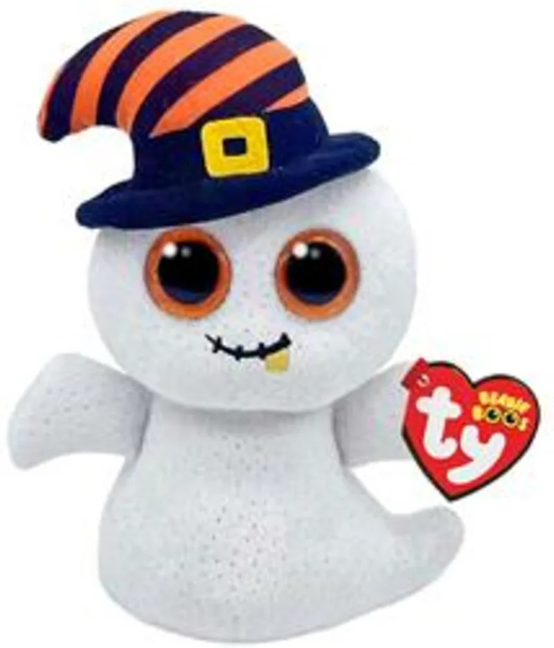Halloween Ghost White 15 cm by Ty in Wit met zwarte hoed – product photo