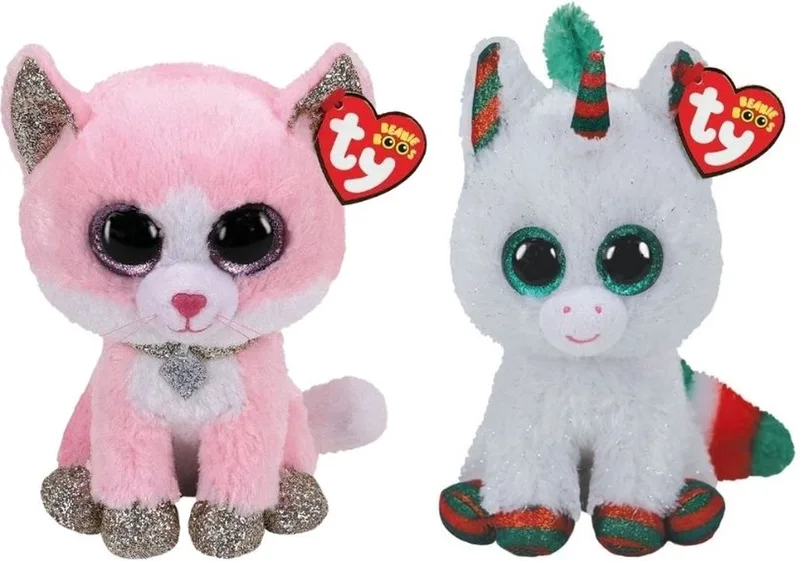 Knuffel - Beanie Boo's - Fiona Pink Cat & Christmas Unicorn by Ty in Multicolour – product photo