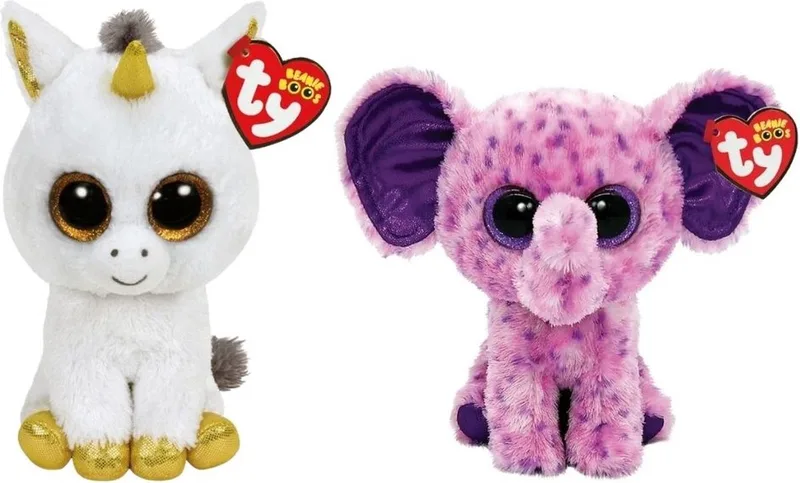 Knuffel - Beanie Boo's - Pegasus Unicorn & Eva Elephant by Ty in Multicolour – product photo