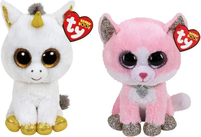 Knuffel - Beanie Boo's - Pegasus Unicorn & Fiona Pinnk Cat by Ty in Multicolour – product photo
