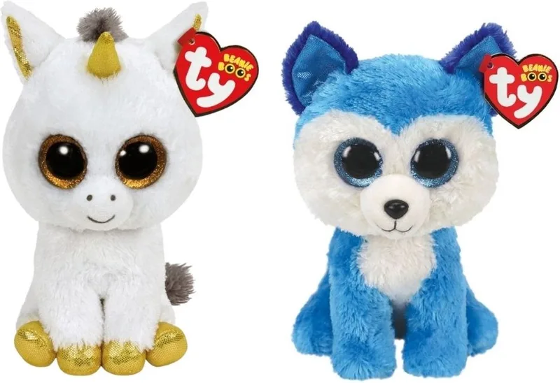 Knuffel - Beanie Boo's - Pegasus Unicorn & Prince Husky från Ty i Flerfärgad – produktbild