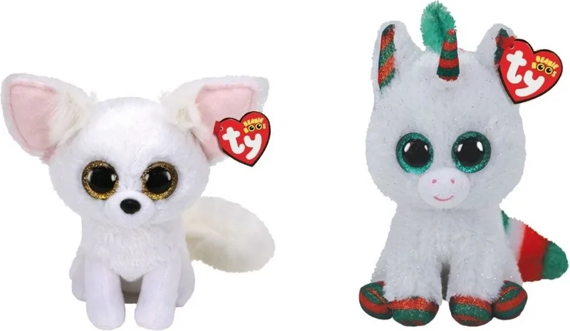 Knuffel - Beanie Boo's - Phoenix Fox & Christmas Unicorn by Ty in Multicolour – product photo