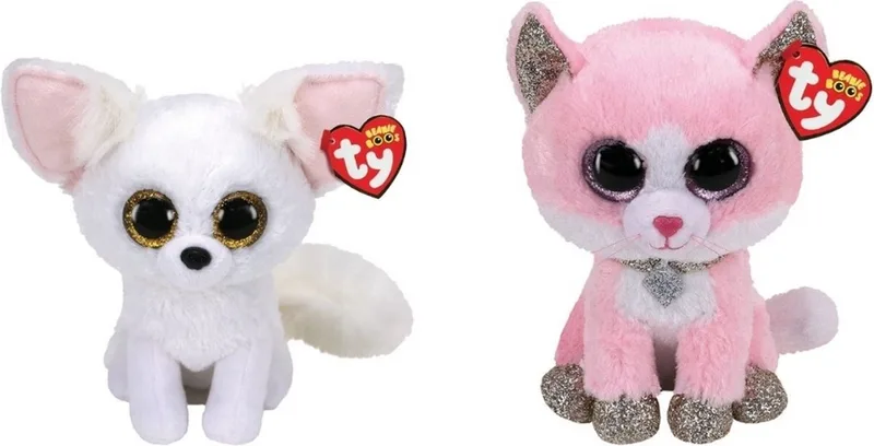 Knuffel - Beanie Boo's - Phoenix Fox & Fiona Pink Cat by Ty in Multicolour – product photo
