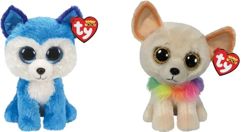 Knuffel - Beanie Boo's - Prince Husky & Chewey Chihuahua de Ty en Multicolore – photo produit