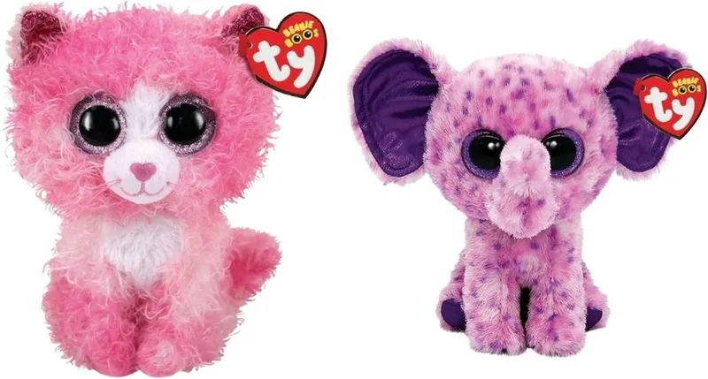 Knuffel - Beanie Boo's - Reagan Cat & Eva Elephant by Ty in Multicolour – product photo