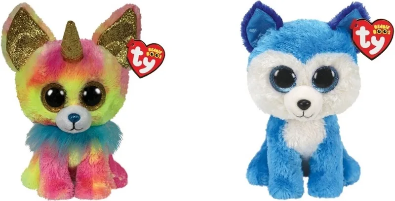 Knuffel - Beanie Boo's - Yips Chihuahua & Prince Husky by Ty in Multicolour – product photo