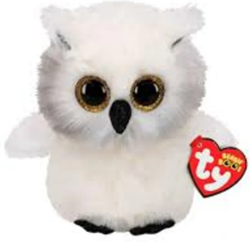 Knuffel - Beanie Boos - Austin Owl - 15cm de Ty en Noir, Blanc – photo produit